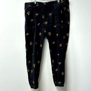 Tinseltown Denim Joggers Black Floral Trendy Plus Size Jogger Pants size 18 Boho